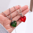 Luxury Aesthetic Chokers Peach Heart Clavicle Chain Pendant Necklace Crystal