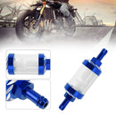 8mm CNC Aluminum Gas Fuel Oil Filter for ATV Dirt Pit Bike Motocross(Blue) Newly
