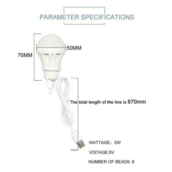USB LED Bulb 5V Emergency Lamp Low Consumption Camping Light 2022 Best Tent Y0L0
