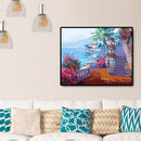 DIY Painting By Numbers Kit Hand Painted Castle Wall Art Craft Living Room Decor
