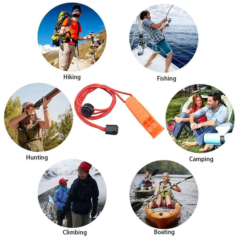 Whistles Rescue Emergency Marine Whistle With Adjustable Reflective Lanyard