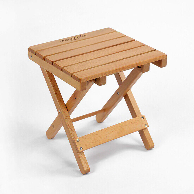 Wood Chair Portable Foldable Outdoor Camping Fishing BBQ Bench Stool (Log)