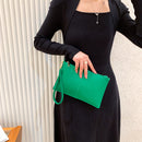 Women Clutch Handbags Envelope Wrist Bags Solid Wallet Party Purse (Green)