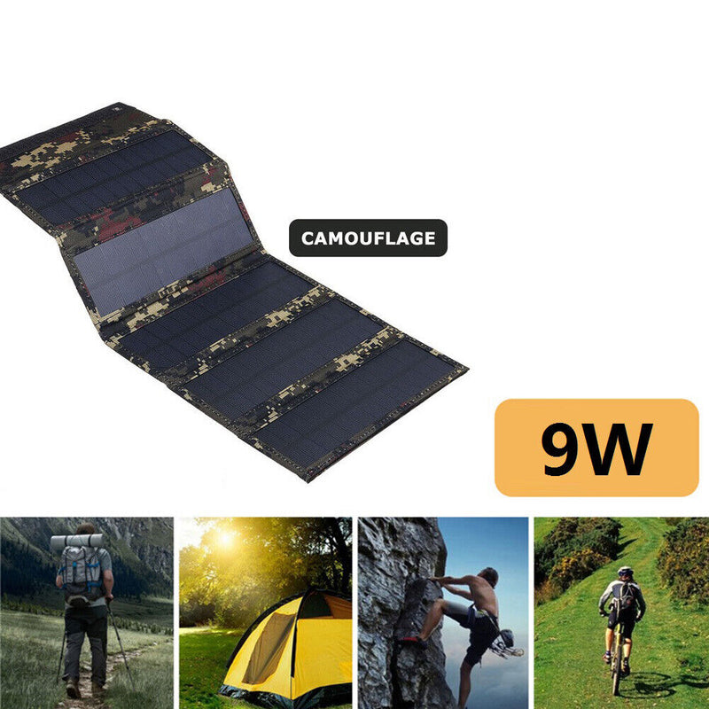 Solar Cells Charger 9W Foldable USB 5V Outdoor Solar Panels for Phone Charg