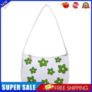 Women Canvas Underarm Bags Shoulder Tote Small Handbag Purse (Green Flower)