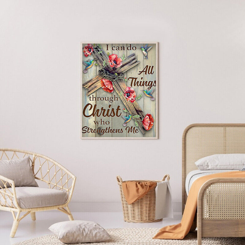 5D DIY Diamond Painting Full Square Drill Cross English