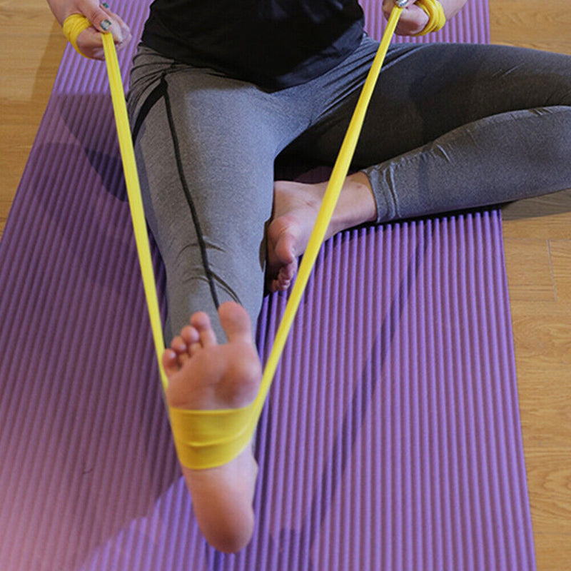 4pcs Yoga Pull Strap Belt Fitness Stretch Pilates Resistance Band (Yellow)