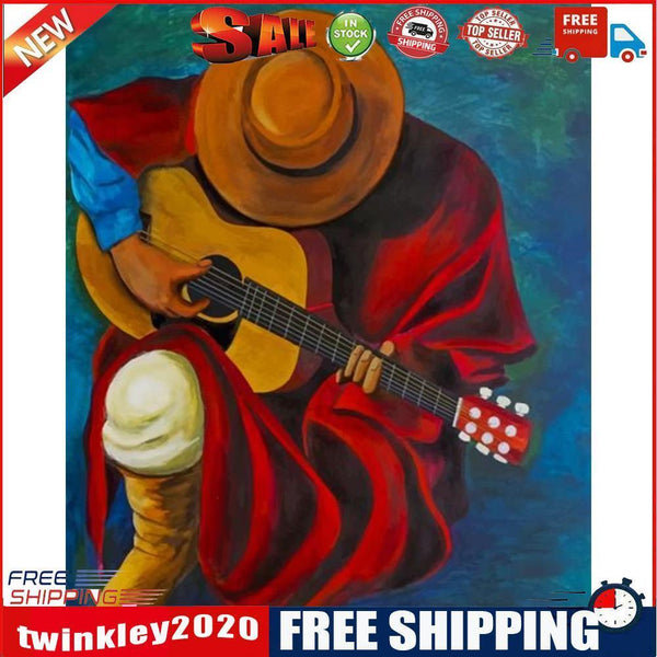 Frameless Oil Paint By Numbers Guitar Singer DIY Canvas Picture Craft Kit