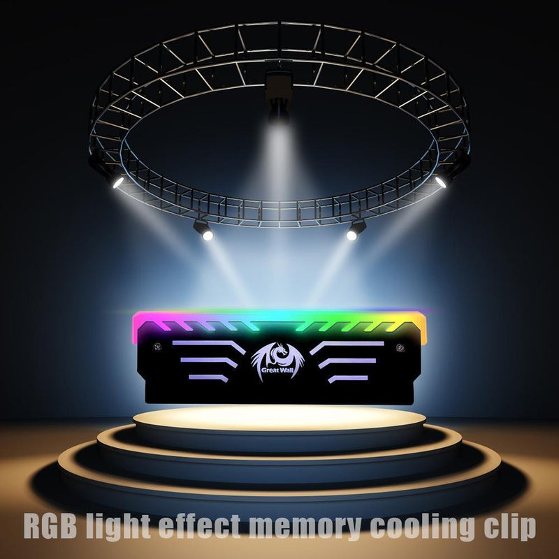 12V Aluminum RGB LED Light 6 Automatic Change 3-Pin Desktop Memory Cooling Clip