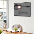 Sunset Guitar Tree Canvas Painted Oil Paint By Numbers Modern Bedroom Wall