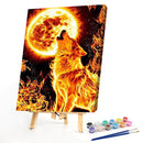 Wolf Frameless Picture Oil Paint By Numbers Hand Painted Picture for Bedroom