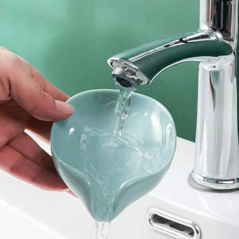 Leaf Shape Soap Box Drain Stand Suction Cup Punch-free Holder (Short Green)
