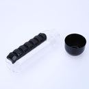 600ML Plastic 2 In 1 Combine Daily Pill Box Drinking Bottles Cups(Black)