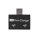 Hillrong USB 2.0 Male to Dual Female Charger Dual 2 Port USB DC 5V Charging
