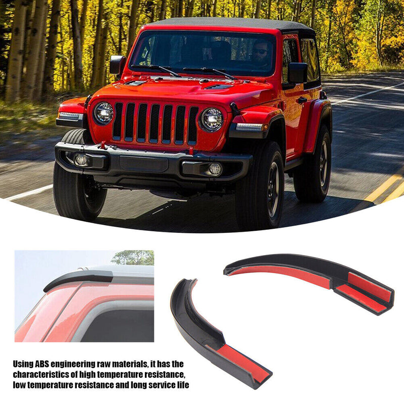 1 Pair Drip Rail Extension Hardtop Rain Diverter for Jeep Wrangler JL 18-21