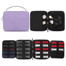 Portable Watch Band Organizer Storage Bag USB Cable Travel Handbag (Purple)