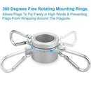 2* Metal Flag Pole Flagpole Rotating Rings Clip Anti Grommet Wrap Mounting S4Z7