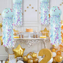 Mermaid Wishes Jellyfish Hanging Paper Lanterns Decorations (Light Blue) Newly