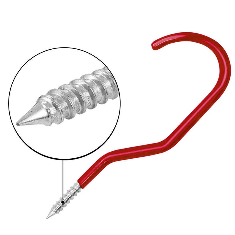 2PCS Garage Storage Hooks Bike Tool Storage Hook Set Screw In Hooks Red.