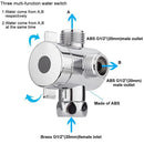 Toilet Switch 3-Way Connector Diverter Valve T-adapter Shower Head Shunt