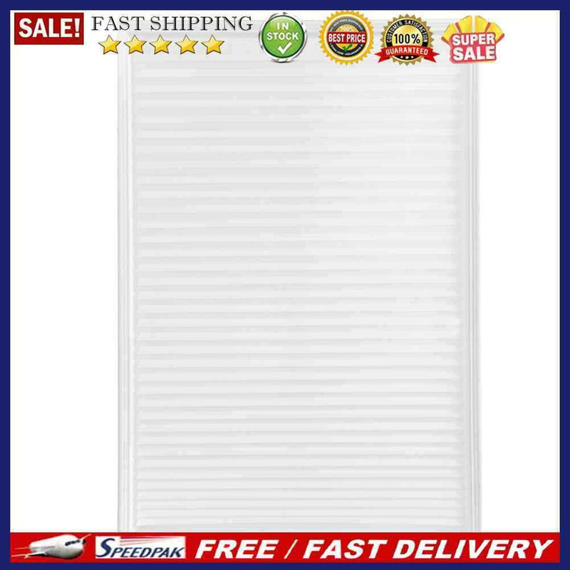 Self-Adhesive Pleated Blinds Half Blackout Window Curtains (White 90X180cm)