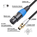 Mini XLR Female to XLR Female Audio Cable for Canon Camera Converter Adapter