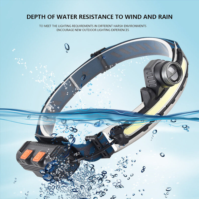 Sensor LED Headlight COB USB Headlamp Camping Riding Head Torch (W678-5) Newly