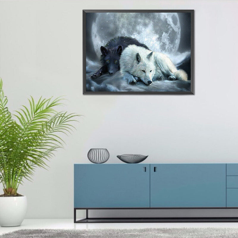 5D Diamond Painting Kit Wolf Full Round Drill Rhinestone DIY Wall Art Crafts Set