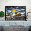 DIY Diamond Painting Kits Full Round Drill Working Excavator Home Decoration Set