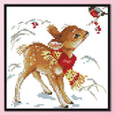 14CT Printed Partial Cross Stitch Handcraft Little Deer Artwork Wall Decor