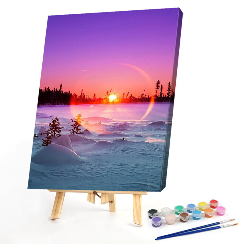 Hand Painted Oil Art Picture DIY Novelty Landscape Frameless Paint By Numbers