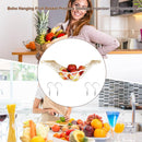 Hanging Fruit Hammock Fruit Basket with Hooks Under Cabinet (Beige 30x50cm)