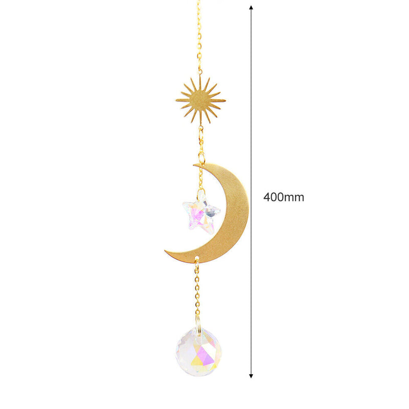 Star Moon Sun Crystal Suncatcher Lighting Accessories Curtain Home Garden Decor