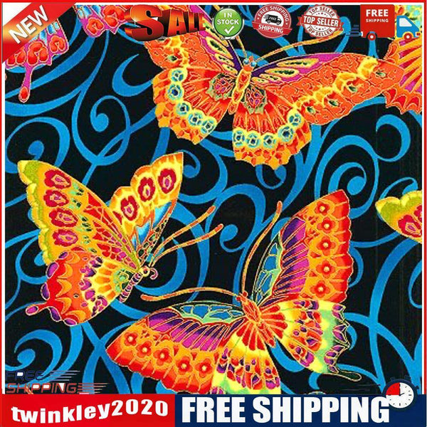 5D DIY Full Round Drill Diamond Painting Colorful Butterfly Rhinestone Art