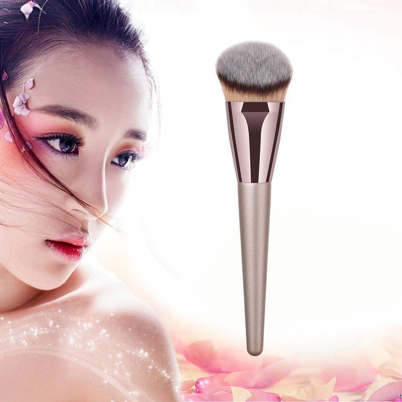 1pc Champagne Cosmetic Brush Nylon Hair Blush Brush Beauty Tools (T-01-386)
