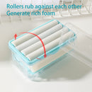 Soap Box with Bubbler - Transparent Dishwashing Soap Saver Box Case (Blue) Newly