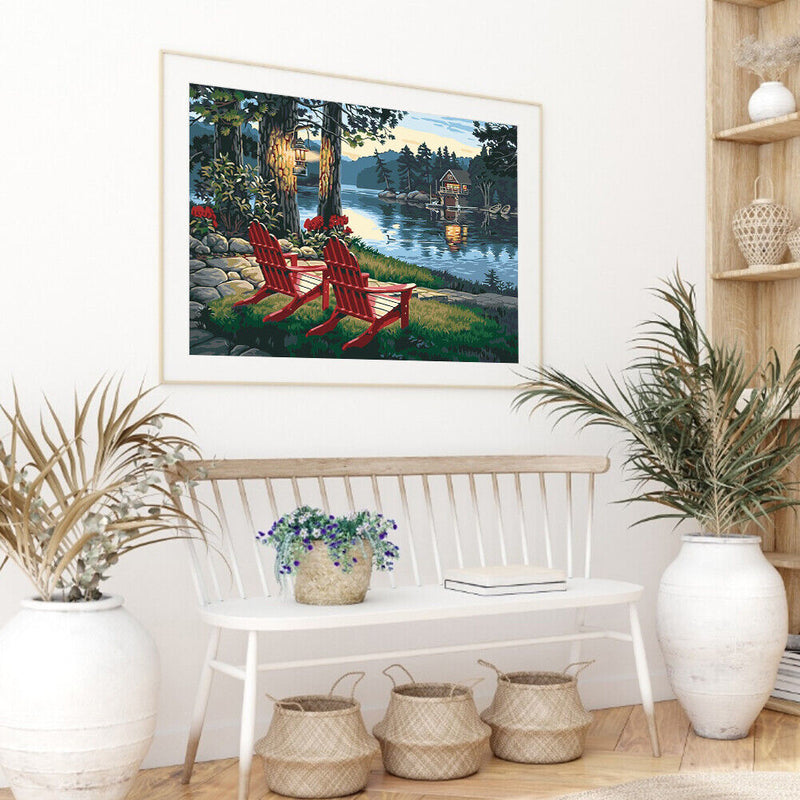 Riverside Night Oil Paint By Numbers Kit DIY Home Decoration Gift Wall Pictures