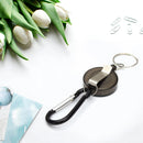 Metal Retractable Keychain Anti-Lost Anti-Theft EDC Keyring Buckle (Black) Newly