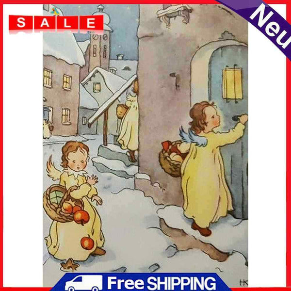 5D DIY Litter Angel Diamond Painting Full Round Drill Rhinestone Mosaic 30x40cm
