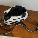 Women Fashion Nylon Square Handbag Female Casual Cow Pattern Small Messenger Bag