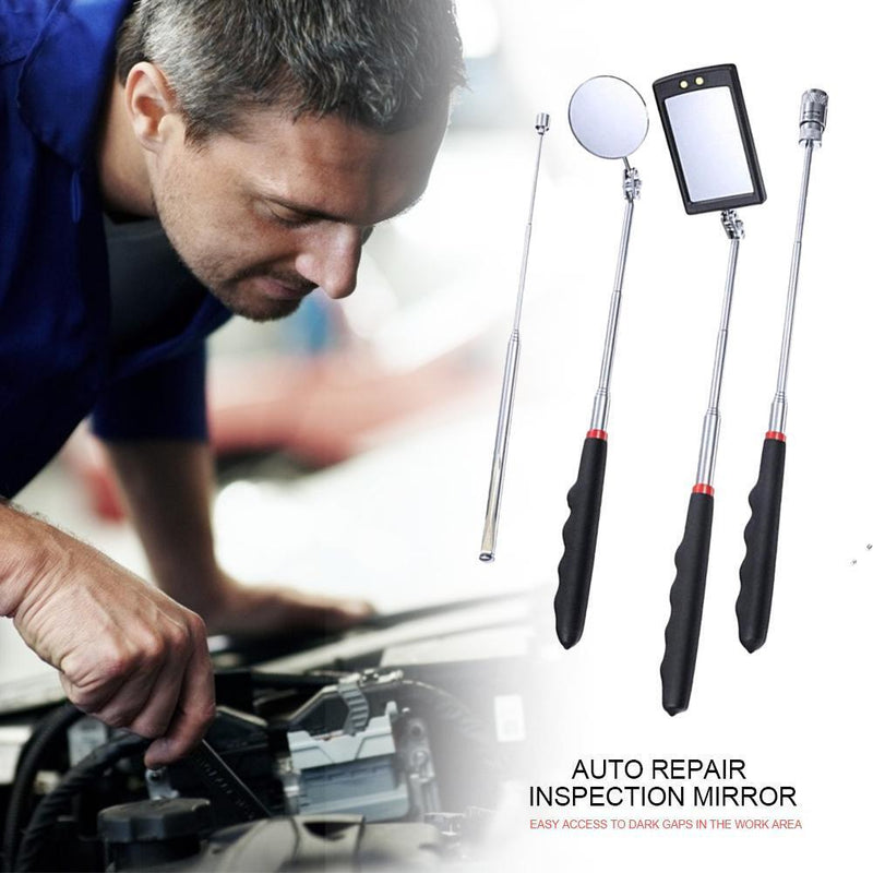 4pcs Adjustable Car Angle View Pen Automotive Telescopic Inspection Mirrors