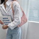 Fashion Women Curly Plush Pure Color Chain Hobos Shoulder Underarm Bag Handbags