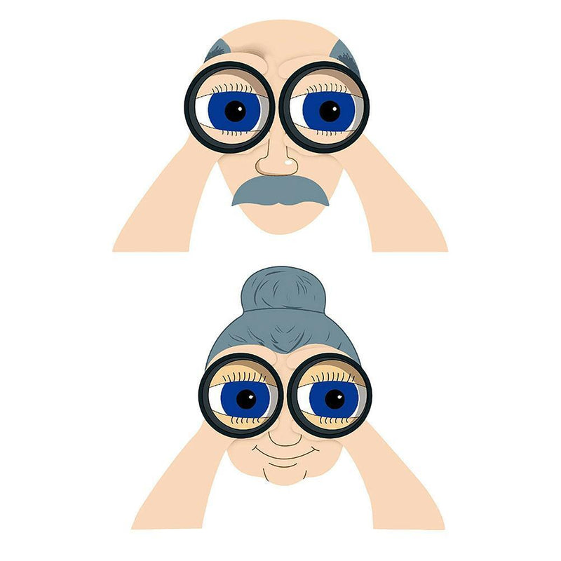 Illustration Jardin Exterior Nosy Old Man Lady Fathers Day Mothers Day (A)
