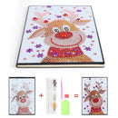 DIY Christmas Elk Special Shaped Diamond Painting 60 Pages A5 Students Notebook