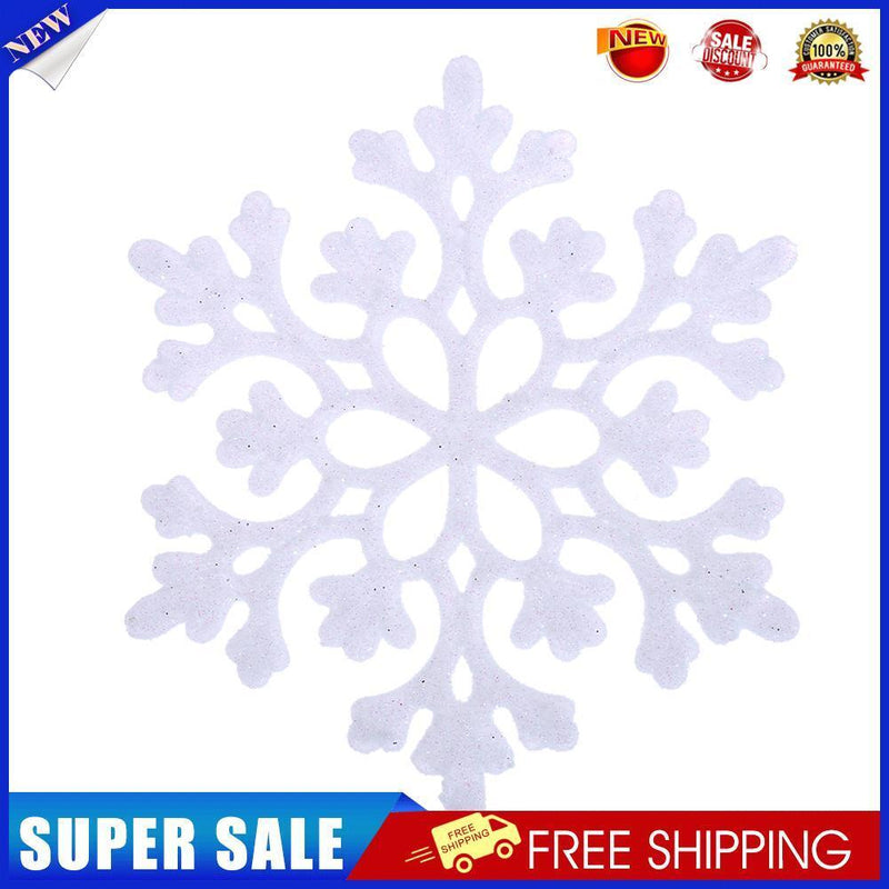 24pcs/Set 10cm Glitter Snowflakes Christmas Trees Decor Ornament(White)
