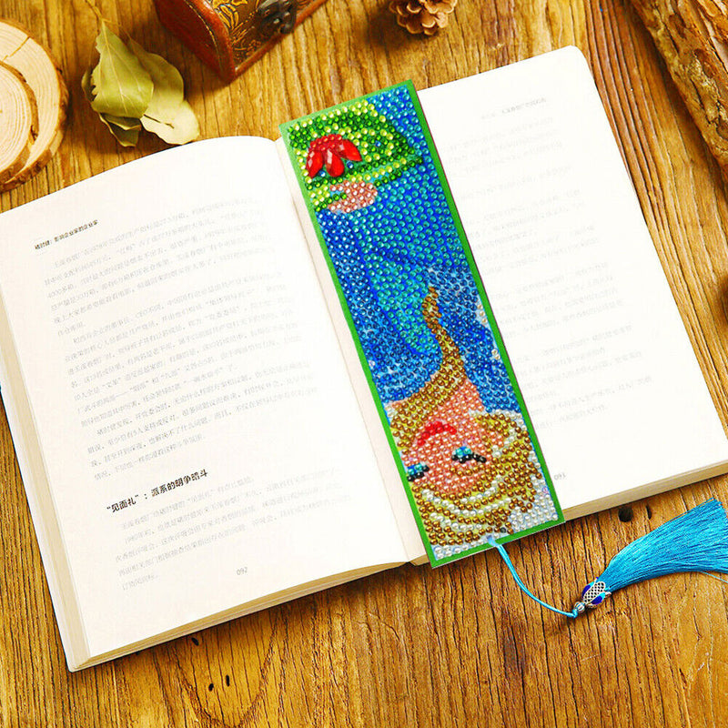 DIY Diamond 5D Bookmark Leather Tassel Special Shape Rhinestone Painting Kit
