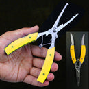 Stainless Steel Fishing Pliers Fishing Line Cutter Hook Remover (Yellow) Newly