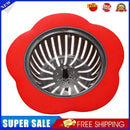 Flower Sink Strainer Kitchen Drain Filter Bathroom Drainage Hair Trap(Red)
