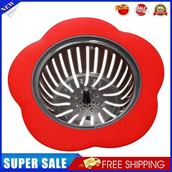Flower Sink Strainer Kitchen Drain Filter Bathroom Drainage Hair Trap(Red)