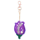 4pcs DIY Flowers Full Drill Special Shaped Diamond Painting Bag Keychain Jewelry